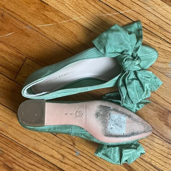 Loeffler Randall Green Bow Flats One of a Kind Sample - Picture 3 of 3